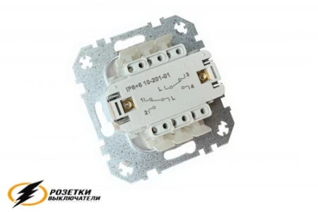 Выключатель проходной двухклавишный Liregus Epsilon-Retro кремовый матовый
