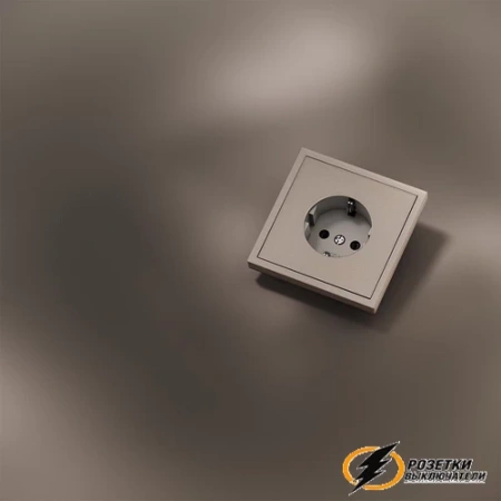 Накладка розетки с заземлением Voltum S70 Metal платина VLSM000609