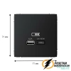 Зарядка USB 2 порта тип А-С 3000 mA ArtGallery карбон