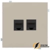 Розетка компьютерная rj45 двойная cat 5e Rikett латте