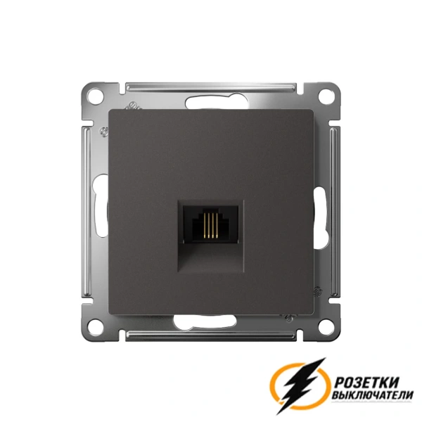 Телефонная розетка rj11 AtlasDesign базальт