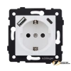 Розетка с USB зарядкой 2 порта А+C 2400mA Kollinger Aspekt белая матовый