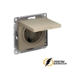 Розетка с белой крышкой ip20 16а 250в AtlasDesign шампань