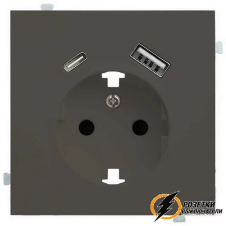 Накладка розетки с USB A+C Rikett капучино