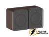 Розетка накладная двойная с прозрачной крышкой ip54 16а 250в AtlasDesign Profi коричневая
