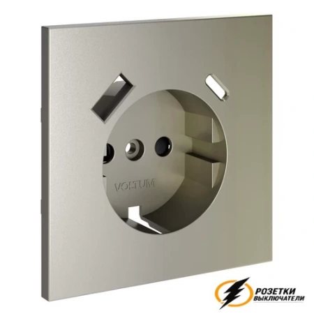 Накладка розетки зарядки тип А+C Voltum S70 шелк VLS001003